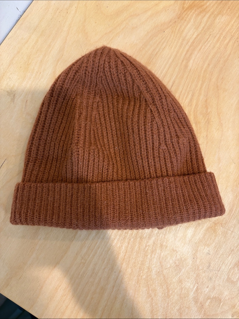 Everlane Cashmere Beanie - Ribbed Cuffed in Chestnut Brown
